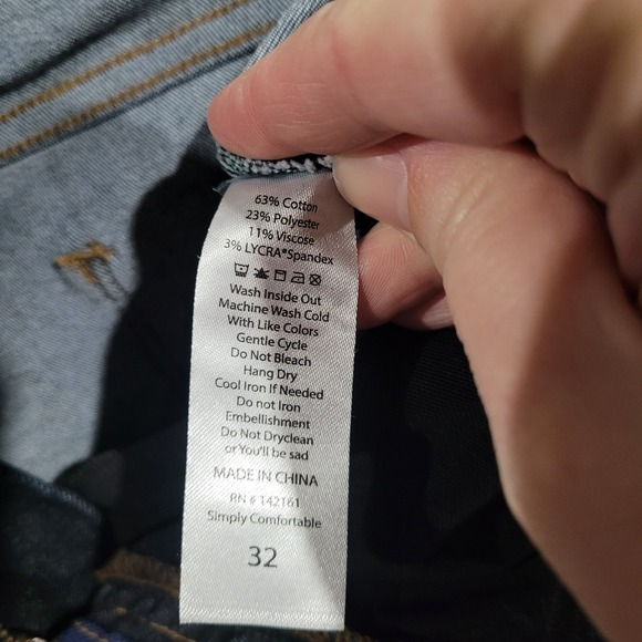 Lularoe Tummy Control Distressed Ankle Jeans Size 32 x 26.5 High Rise Dark Wash - Picture 9 of 10